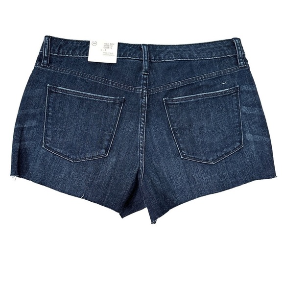 NWT High-Rise Dark Blue Faded Denim Shorts Size 10 - Picture 5 of 11